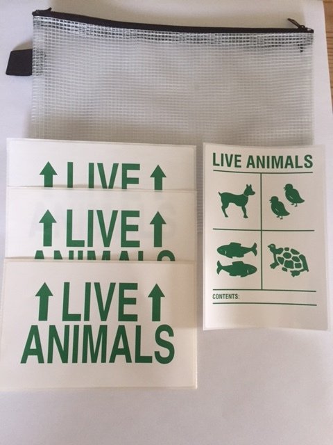 Pet-Passport Tasche ,DIN A5 mit Aufkleber Live Animals